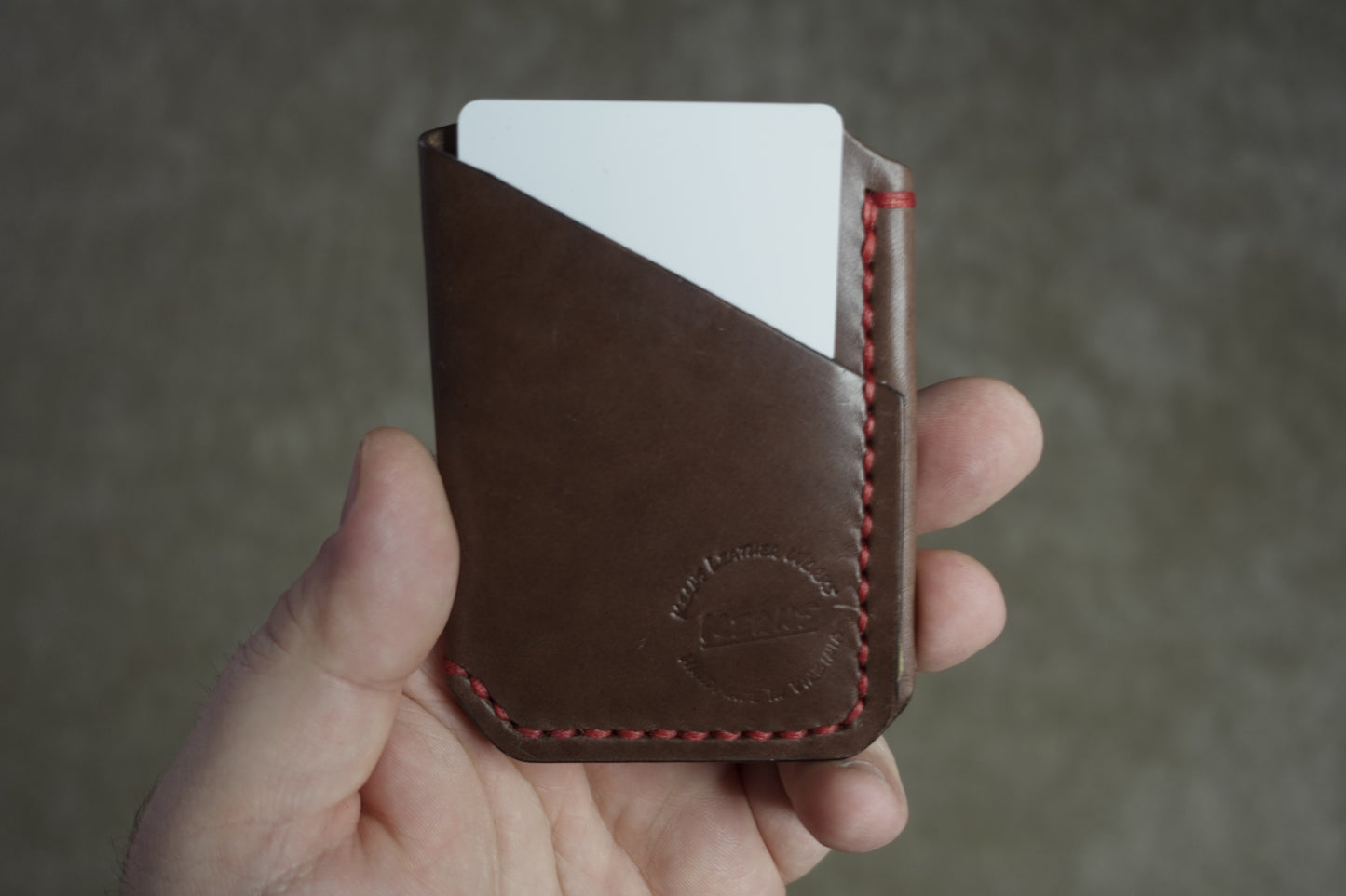 The Buckshot - Italian Vachetta Brown Red Stitching