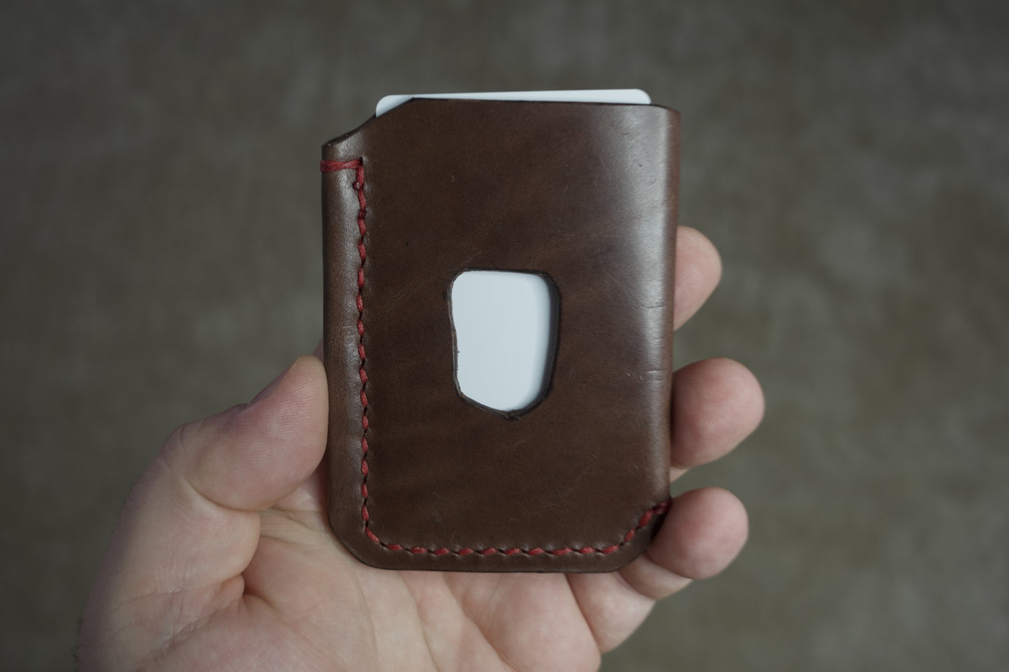 The Buckshot - Italian Vachetta Brown Red Stitching