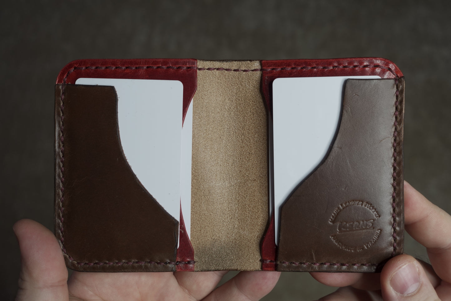 Ryde 'R Die - Horween Brown Dublin, Red Oil Inserts, Burgundy Stitching