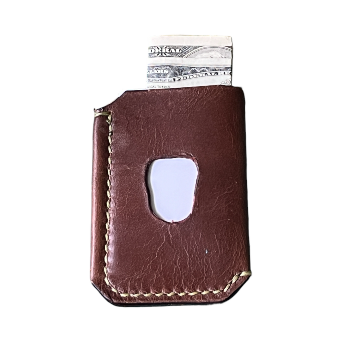 The Buckshot - Horween Dublin Brown Green Stitching
