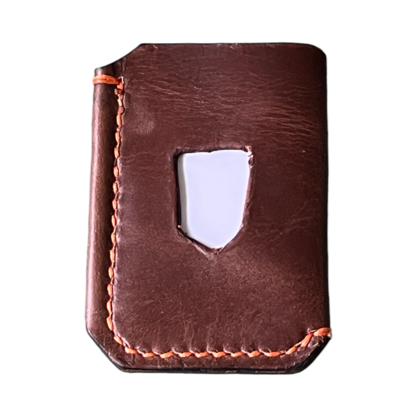 The Buckshot - Horween Dublin Brown Orange Stitching