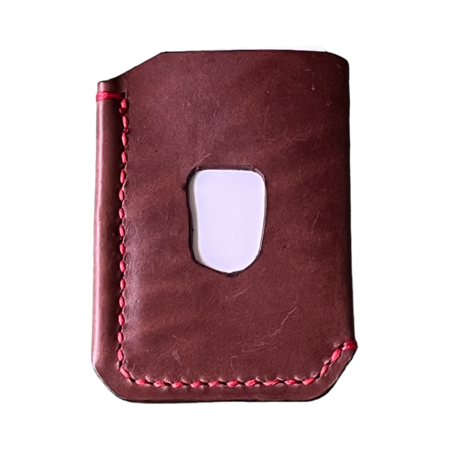 The Buckshot - Italian Vachetta Brown Red Stitching