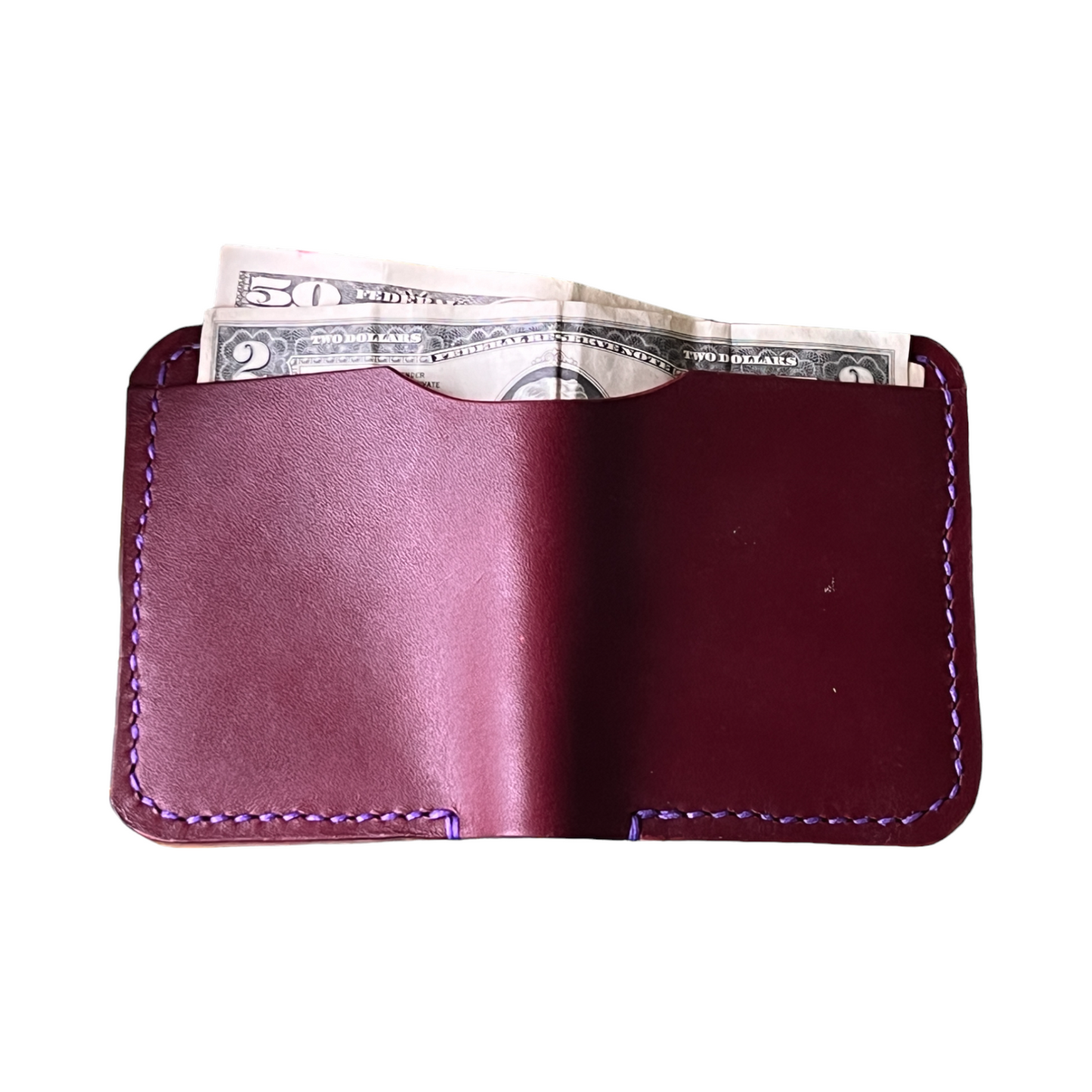 Ryde 'R Die - Burgandy English Bridle Purple Stitching