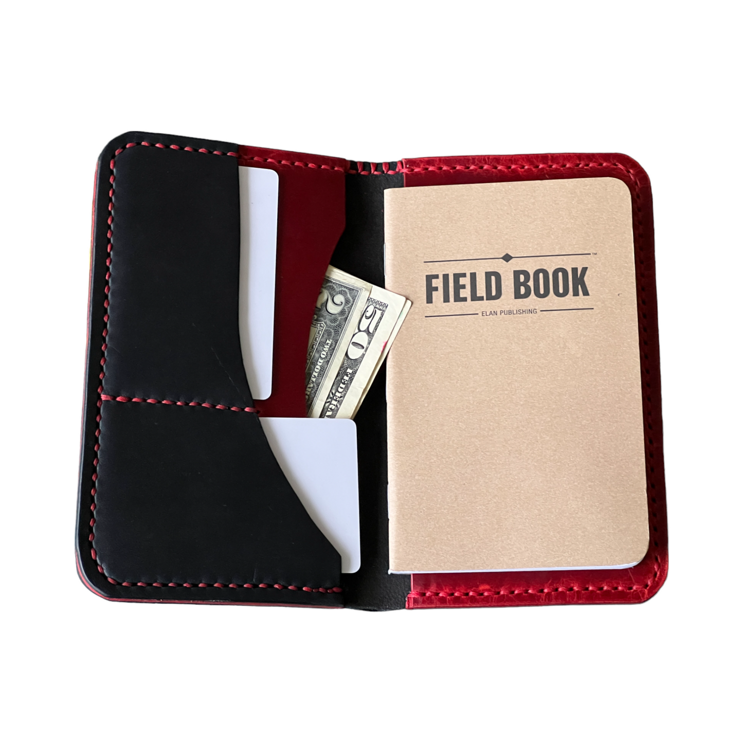 The Adalyn - Black Horween Dublin Red Oil Inserts Red Stitching