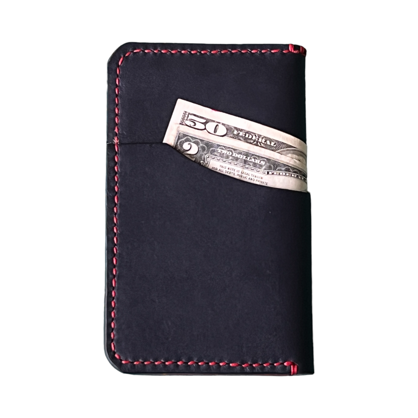 The Adalyn - Black Horween Dublin Red Oil Inserts Red Stitching