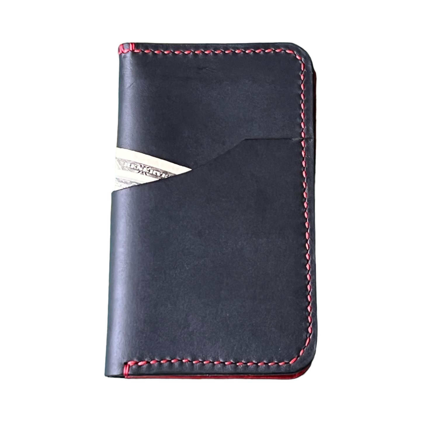 The Adalyn - Black Horween Dublin Red Oil Inserts Red Stitching